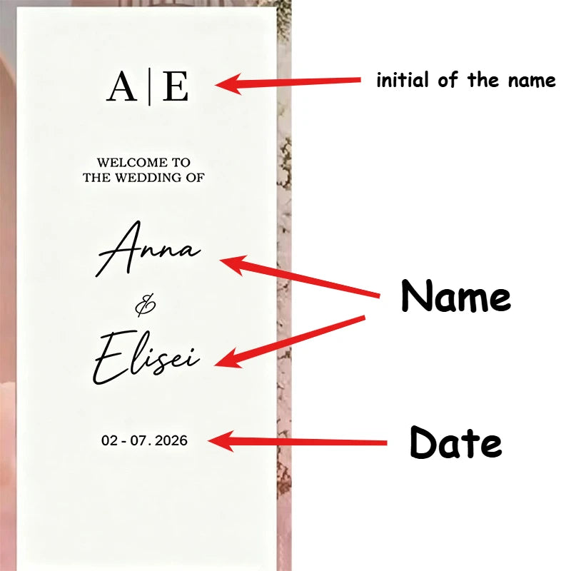 Banner de Linho Personalizado para Casamento – Placa de Boas-Vindas em Tecido