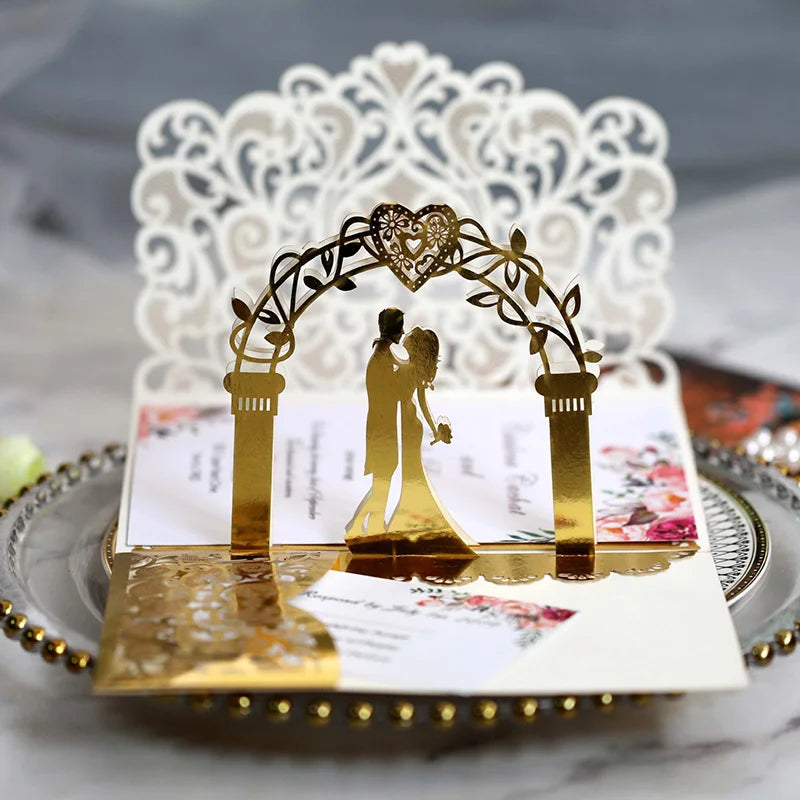 Convites de Casamento Europeus com Corte a Laser