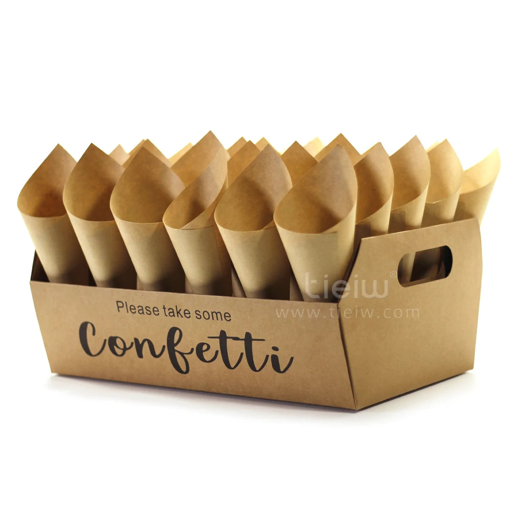 Cones para Confettis Personalizados – Papel Elegante para Casamento
