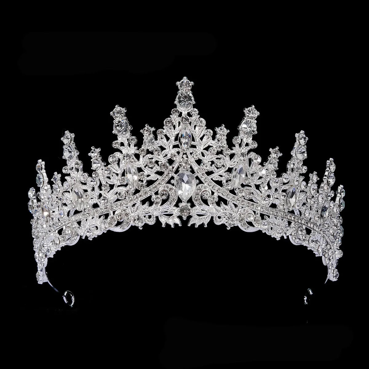 Conjunto de Tiaras em Cristal Prateado