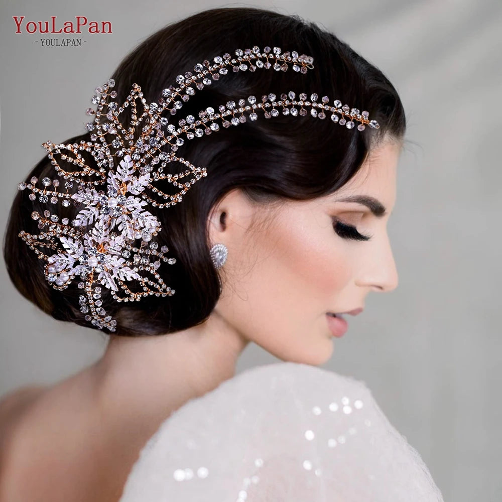 Tiara Lateral de Cristais para Noiva