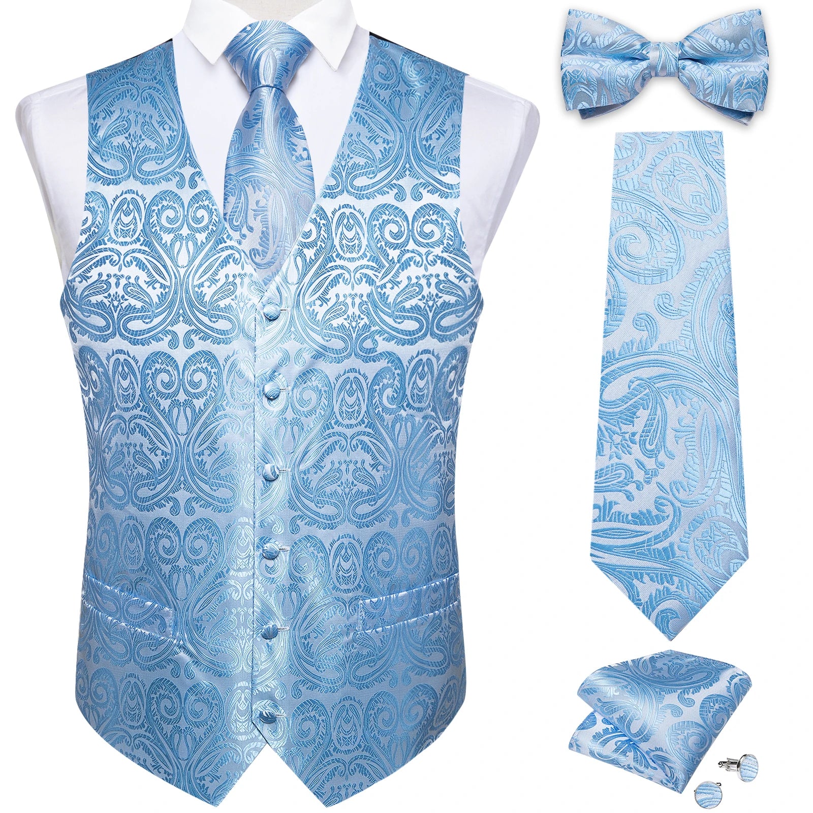 Conjunto Formal Masculino Preto Paisley