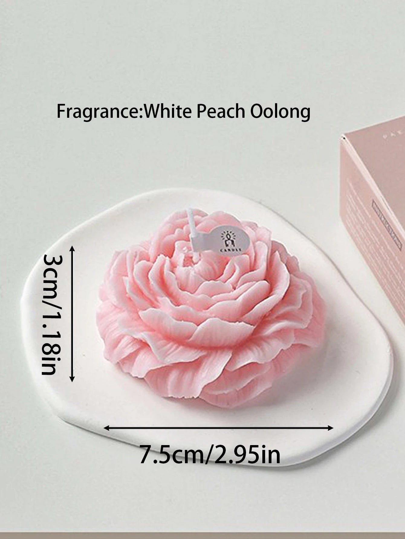 Vela Aromática 3D em Forma de Peónia para Decoração e Lembranças