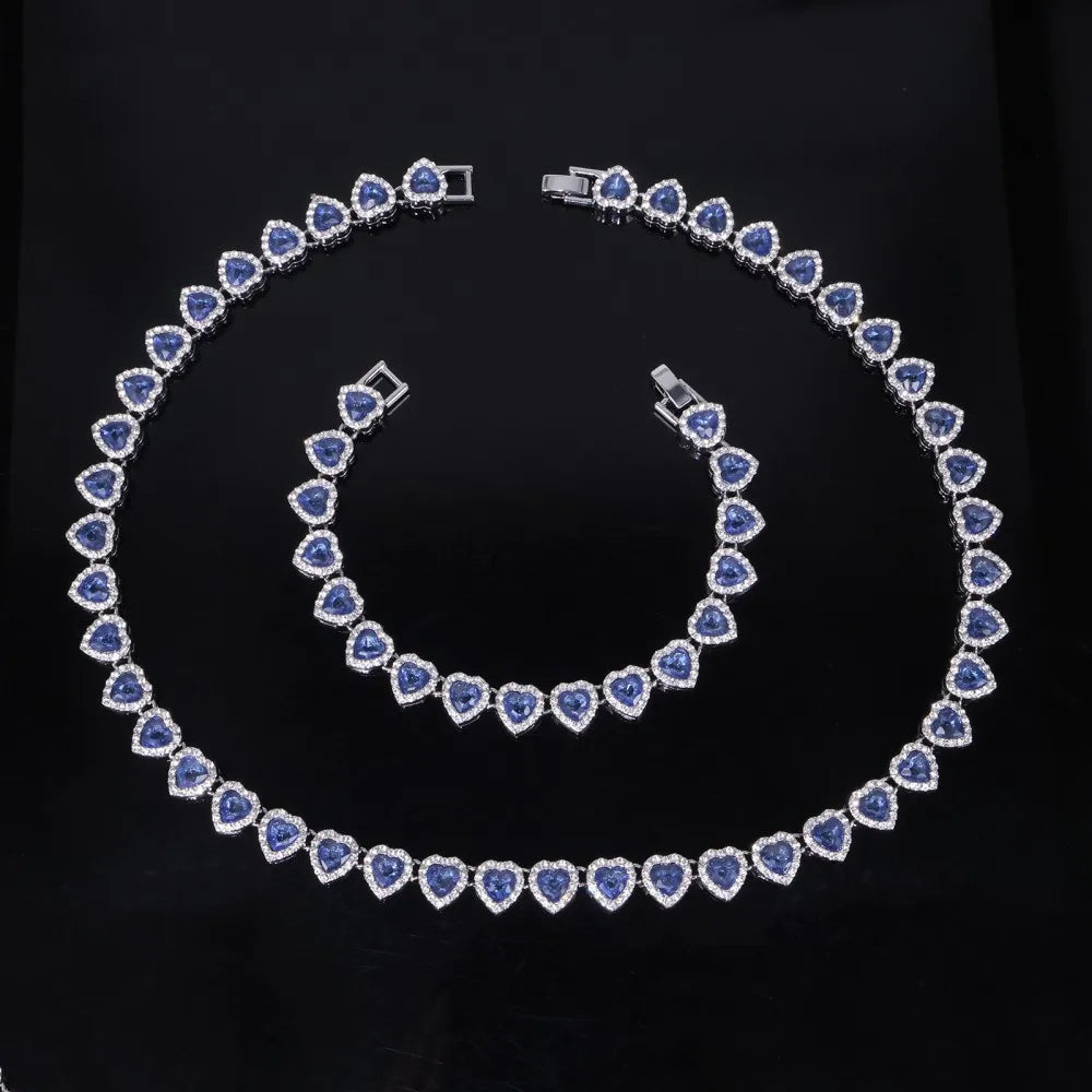 Conjunto Tennis com Zircónias e Coração