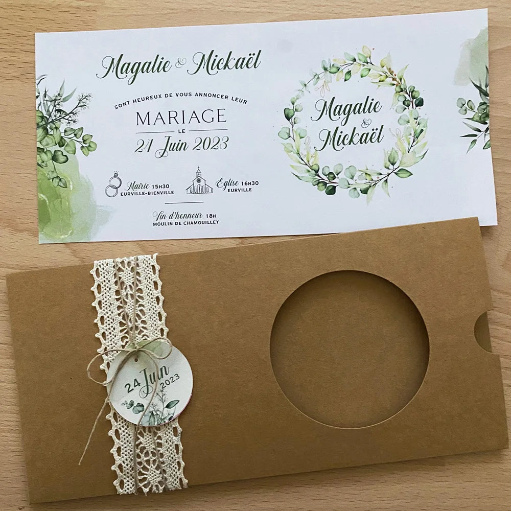 Convites Pocket Personalizados em Papel Kraft