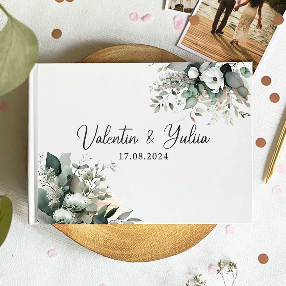 Livro de Honra Branco Personalizado | Livro de Assinaturas para Casamento