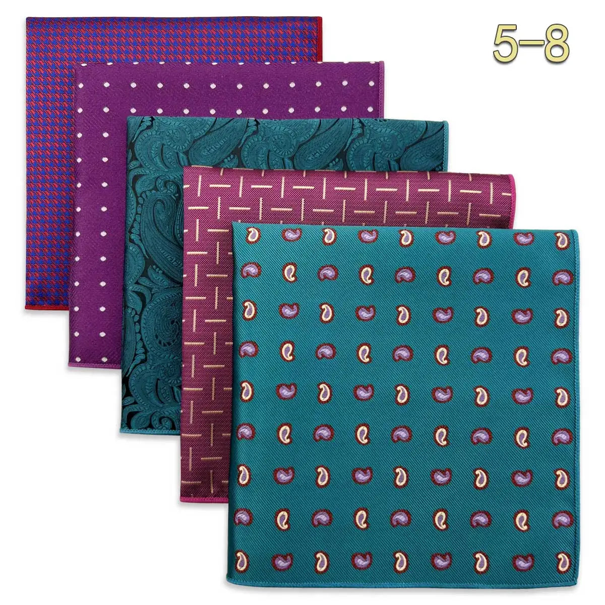 Conjunto de 5 Lenços de Bolso para Homem