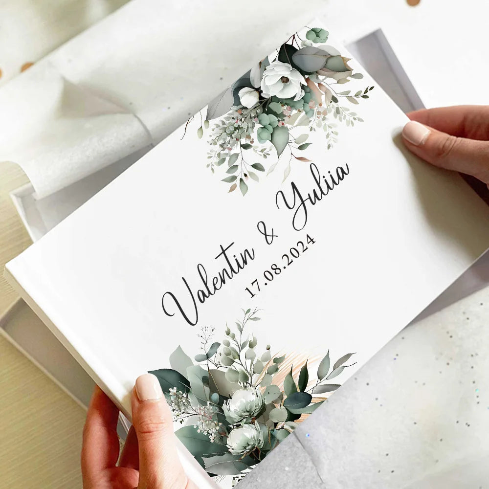 Livro de Honra Branco Personalizado | Livro de Assinaturas para Casamento