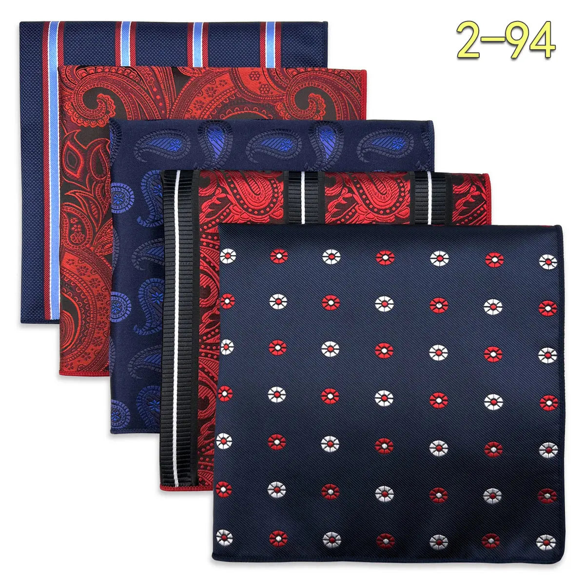 Conjunto de 5 Lenços de Bolso para Homem