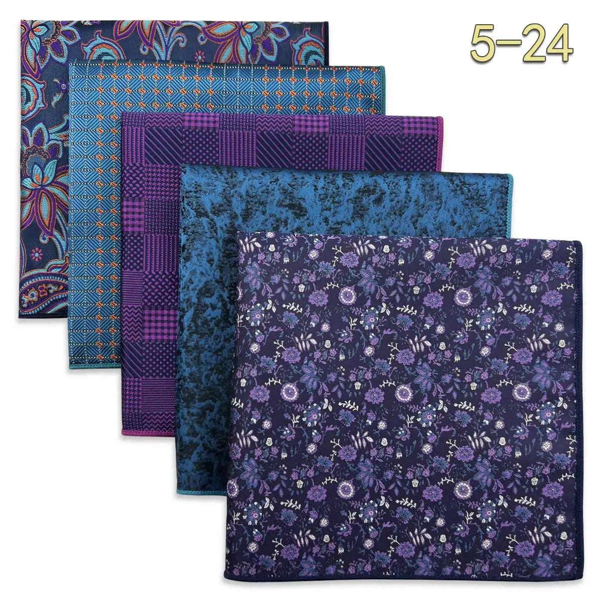 Conjunto de 5 Lenços de Bolso para Homem