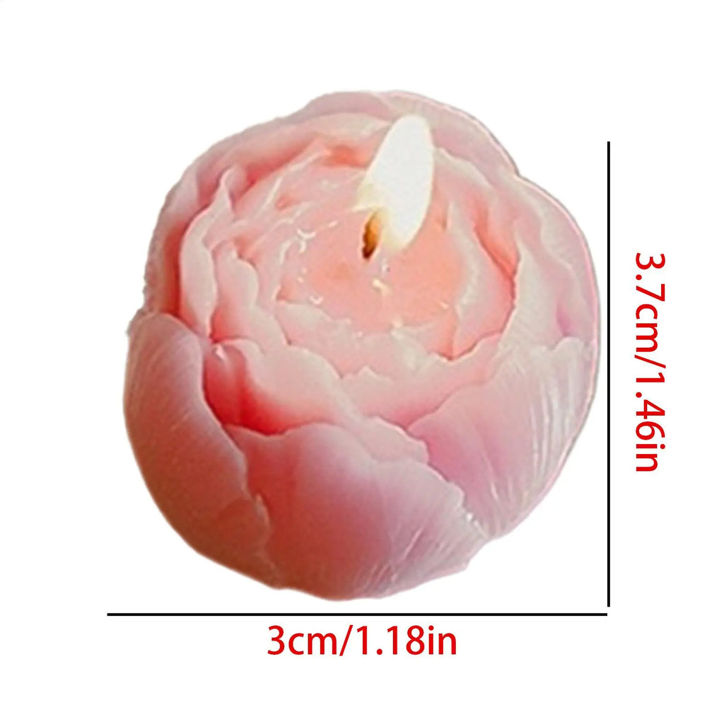 Velas Artesanais em Forma de Rosa — Kit com 4 Unidades