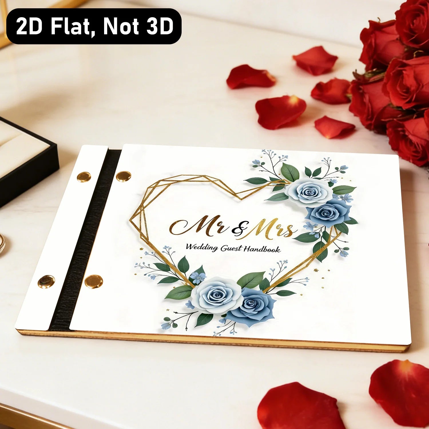 Livro de Honra em Madeira "Mr & Mrs" | Álbum de Assinaturas e Recordações
