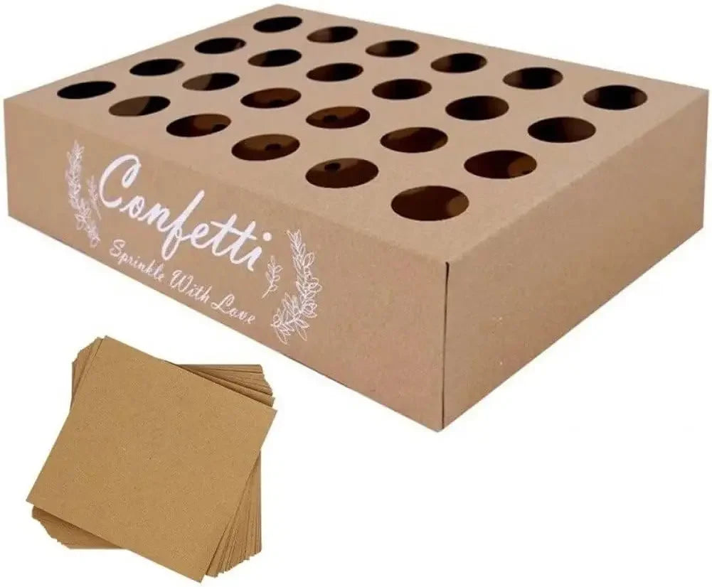 Conjunto de 30 Cones para Confettis com Caixa Suporte – Decoração para Casamentos
