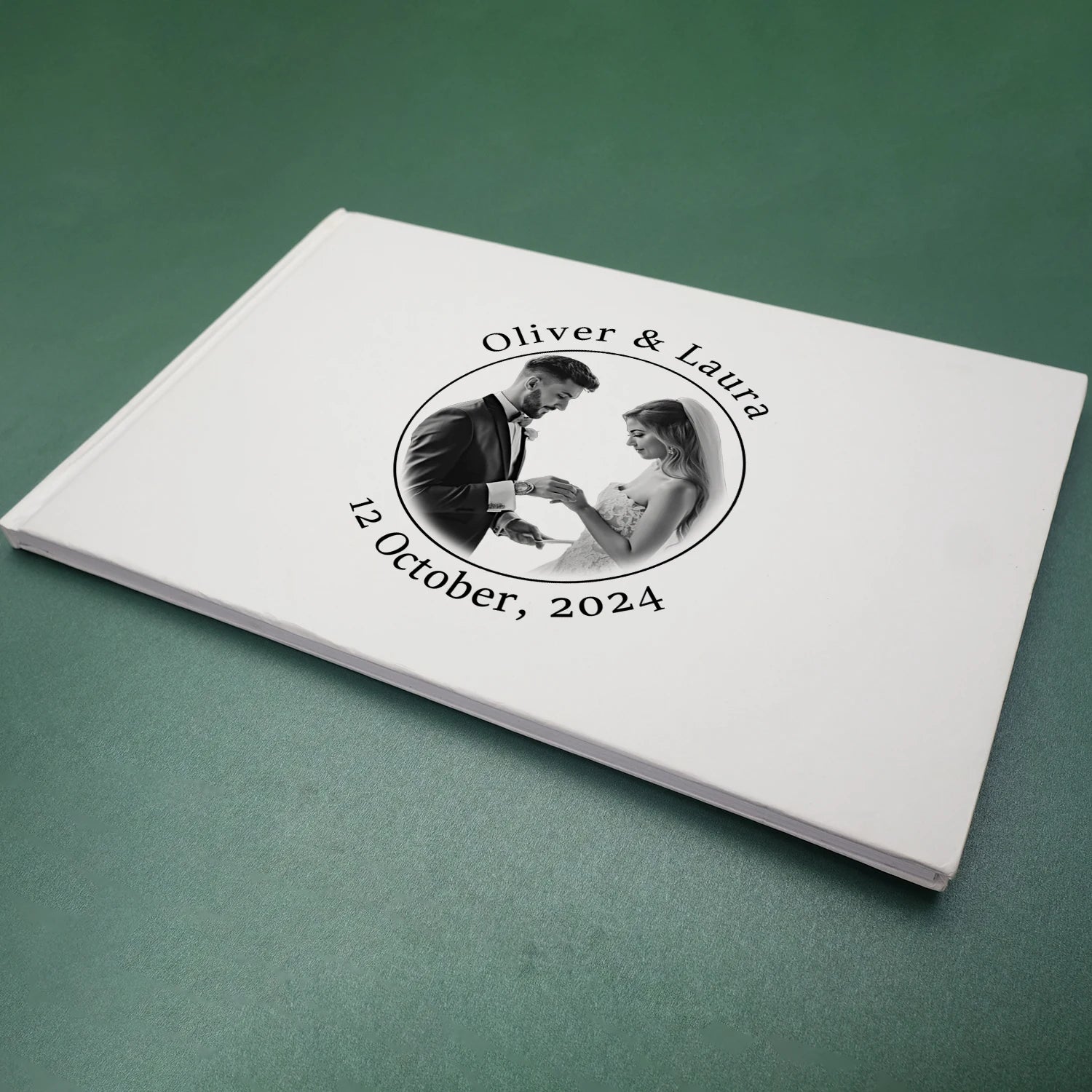 Livro de Honra Branco Personalizado B5 | Álbum de Assinaturas e Fotografias