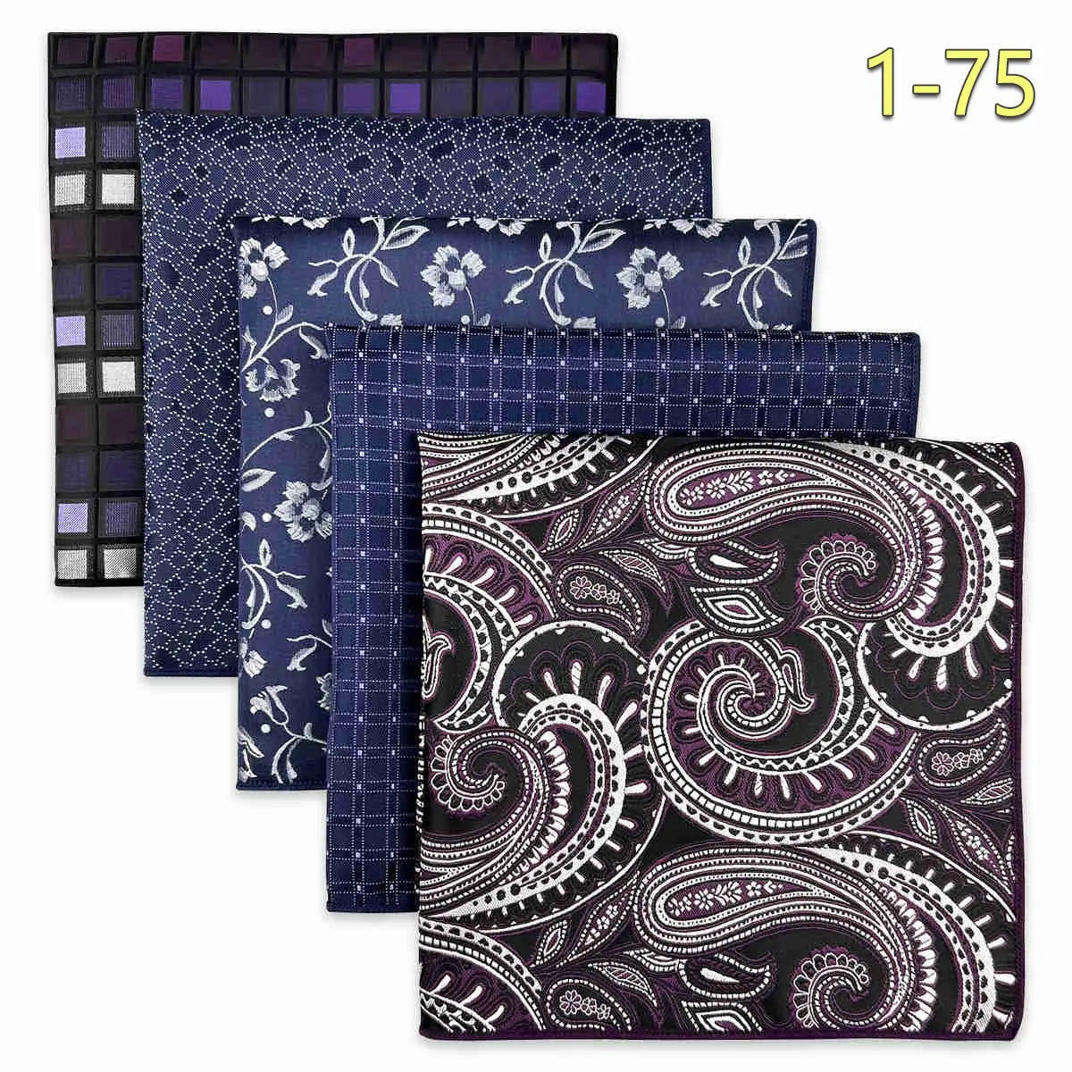 Conjunto de 5 Lenços de Bolso para Homem