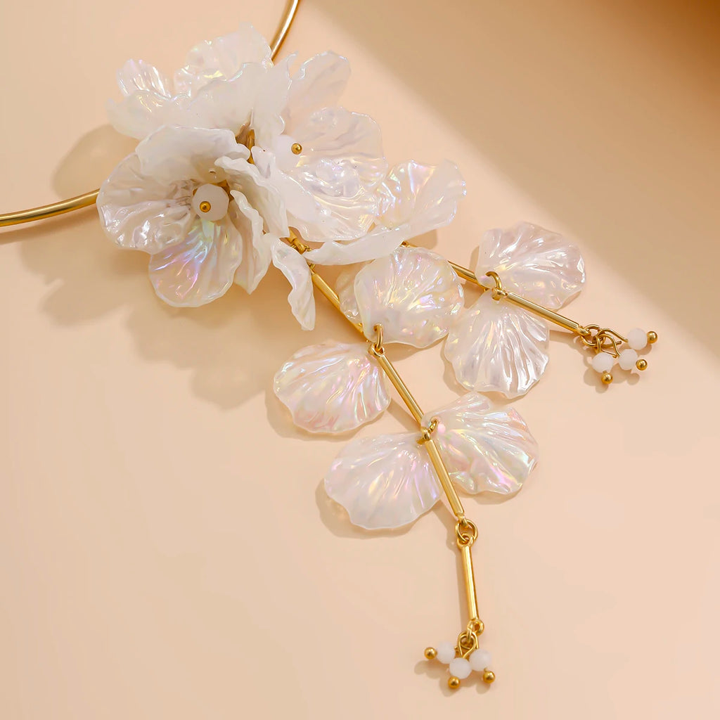 Conjunto de Colar e Brincos Boho Floral