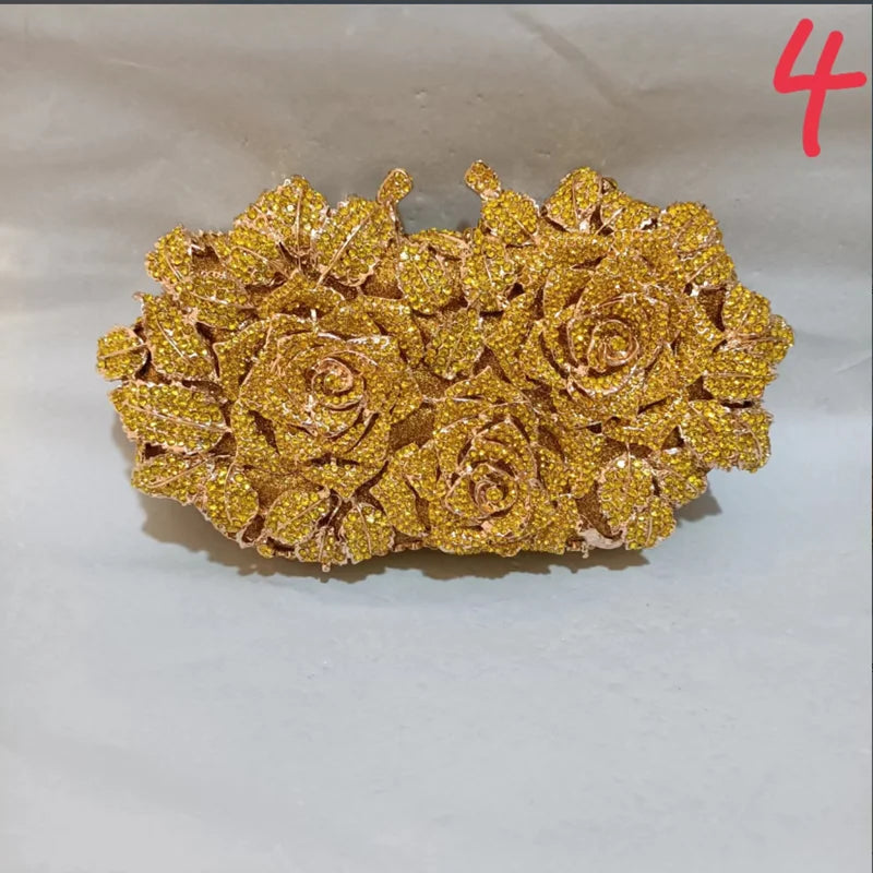 Clutch Luxo Rosa em Cristais