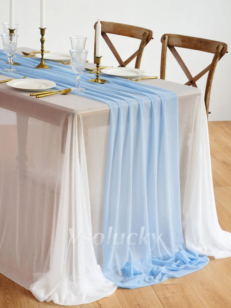 Caminho de Mesa em Gaze Luxuosa – Decoração para Casamentos e Eventos