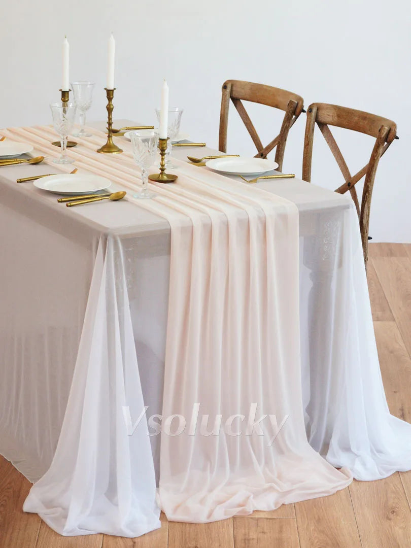 Caminho de Mesa em Gaze Luxuosa – Decoração para Casamentos e Eventos