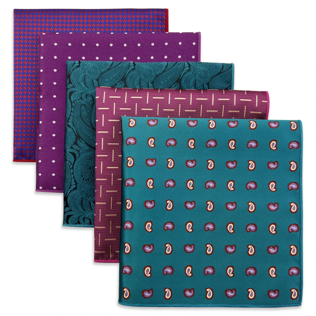 Conjunto de 5 Lenços de Bolso para Homem