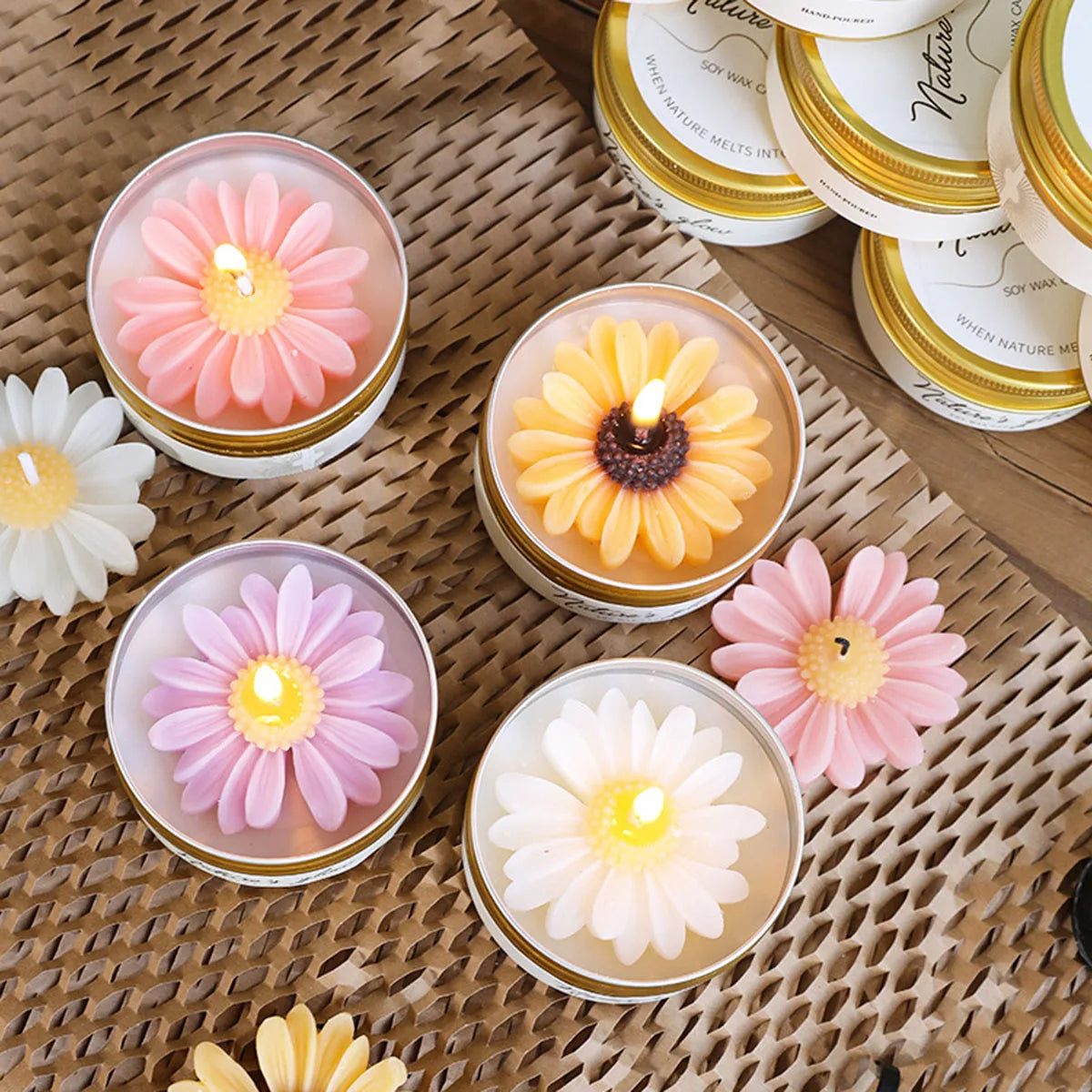 Mini Vela Margarida – Lembrança Elegante de Casamento Nupcya