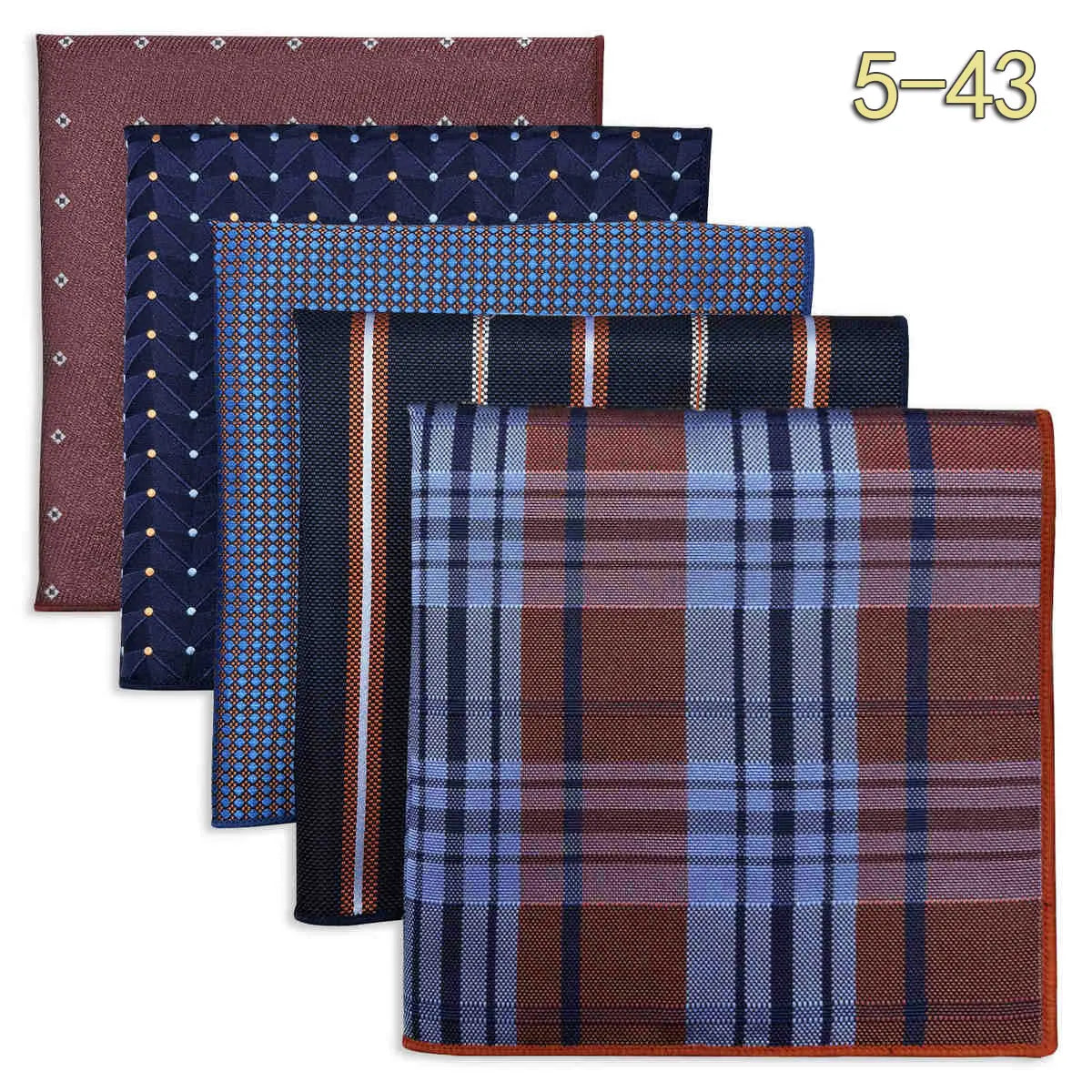 Conjunto de 5 Lenços de Bolso para Homem