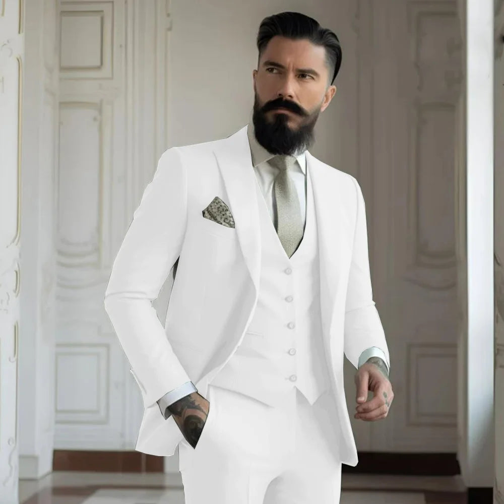 Fato Masculino Champagne – Conjunto de 3 Peças para Casamento e Eventos Formais