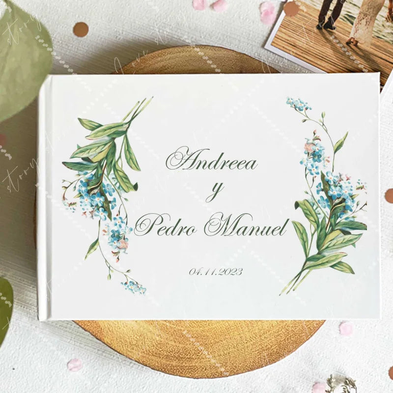 Livro de Honra Branco Personalizado | Livro de Assinaturas para Casamento