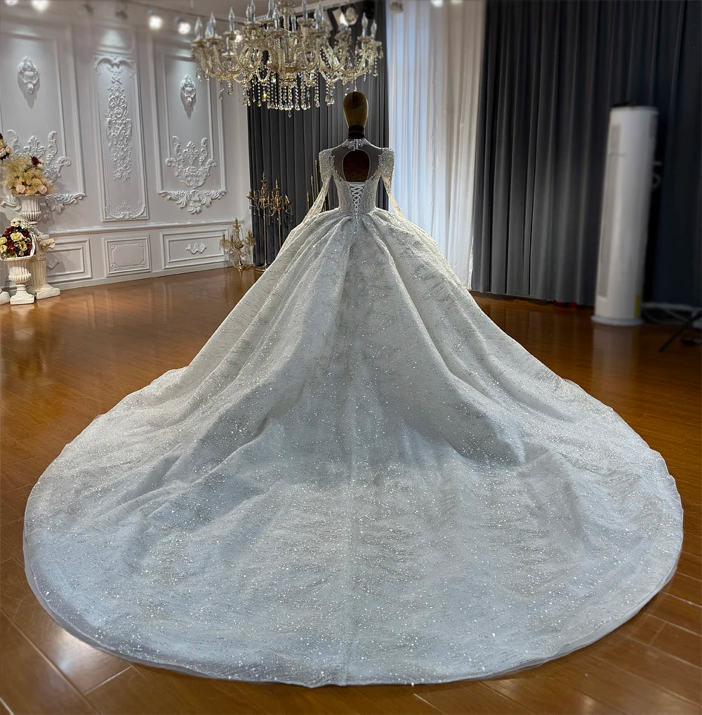Vestido de Noiva NS5068 Bordado com Decote em V — Amanda Novia