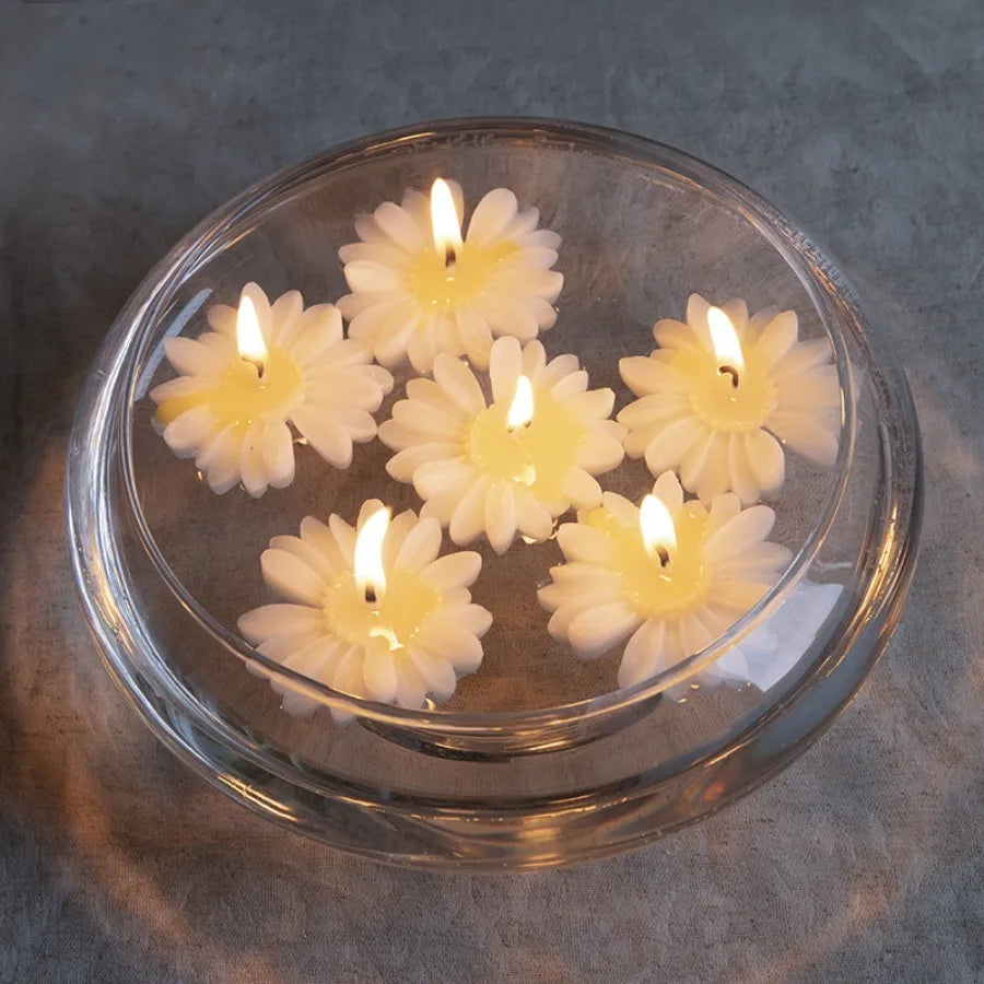 Vela Aromática de Camomila em Forma de Margarida