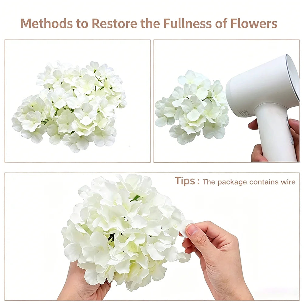 Ramo de Hortênsias Artificiais com 27 Flores – Decoração para Casamentos e Eventos