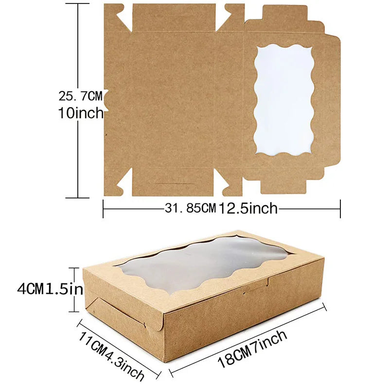 Caixa Kraft com Janela Transparente para Doces e Lembranças de Casamento