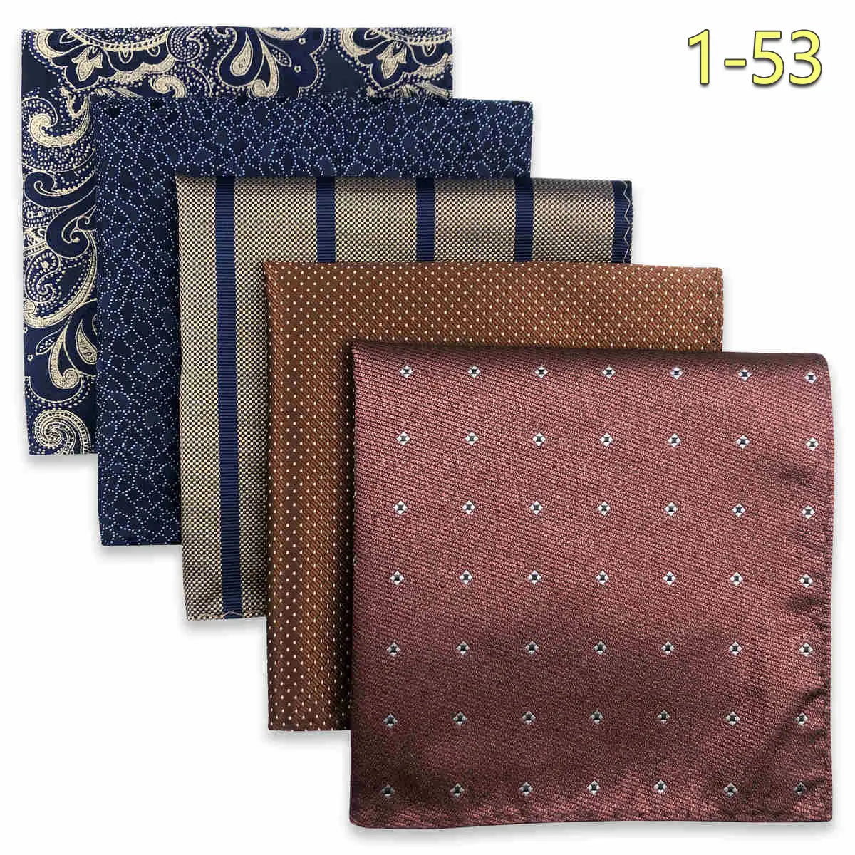 Conjunto de 5 Lenços de Bolso para Homem