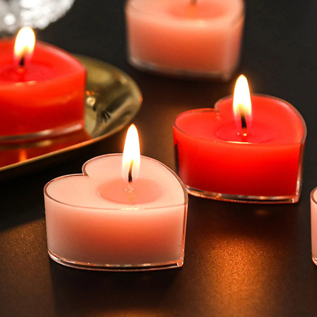 Velas Aromáticas em Forma de Coração — Kit com 9 Unidades