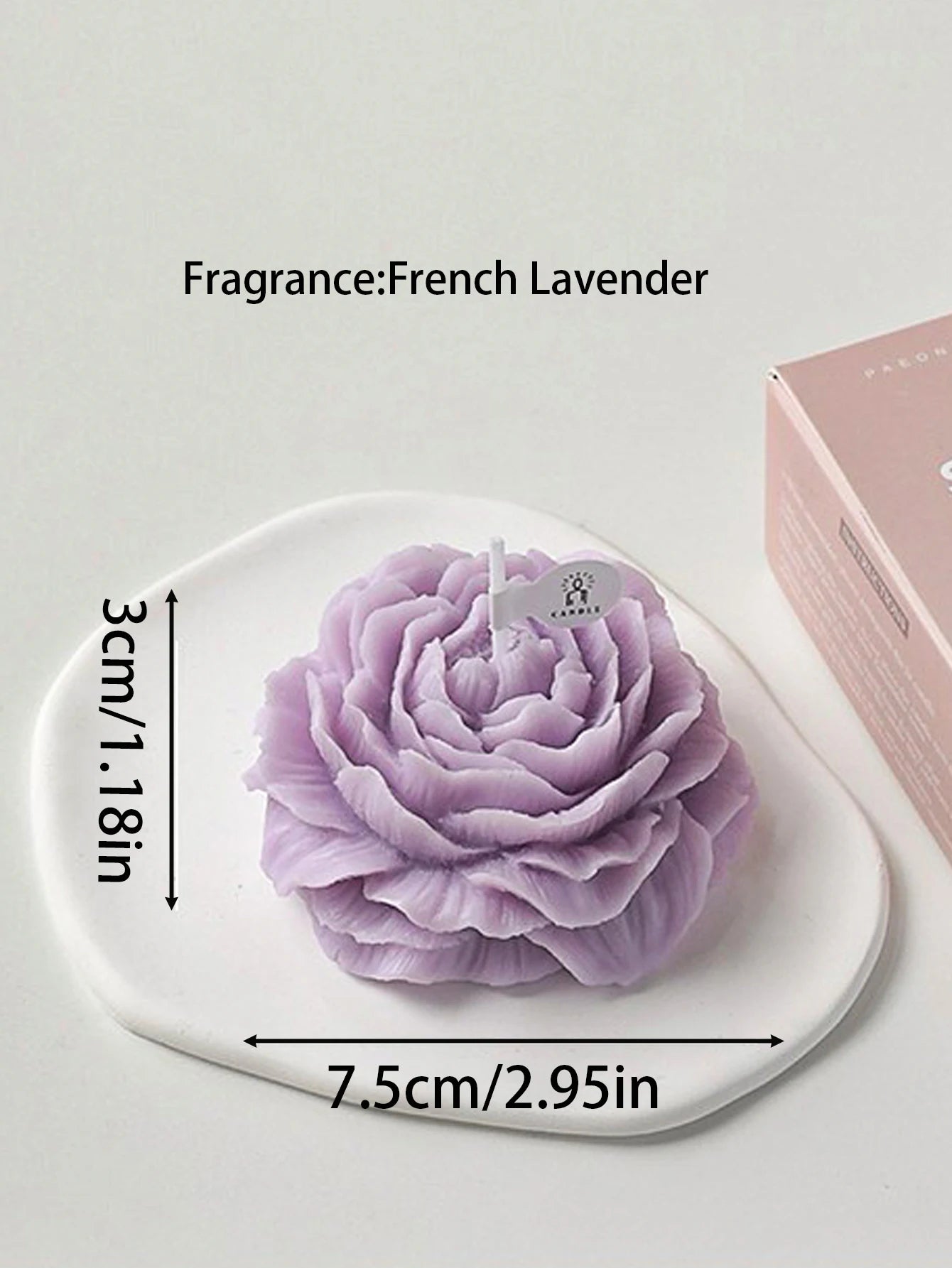 Vela Aromática 3D em Forma de Peónia para Decoração e Lembranças