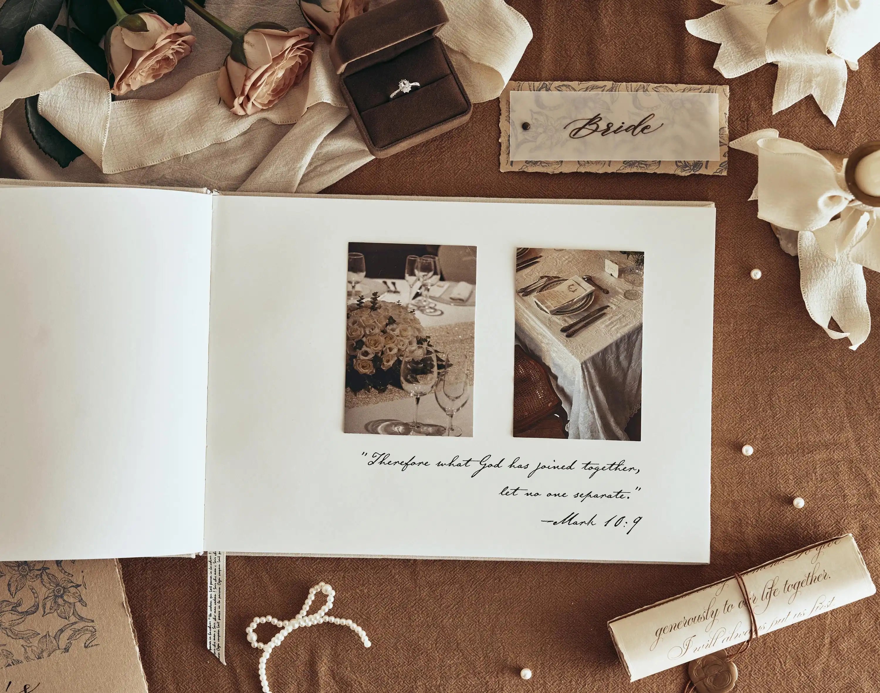 Livro de Honra em Linho Personalizado | Álbum para Fotografias Polaroid e Mensagens