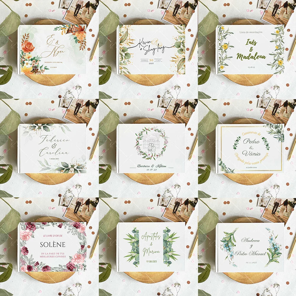 Livro de Honra Branco Personalizado | Livro de Assinaturas para Casamento