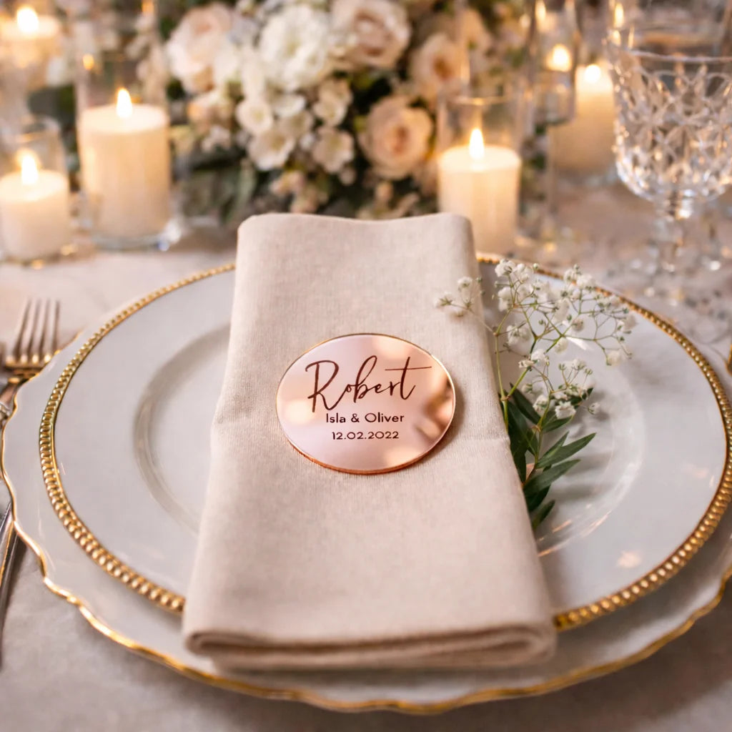 Marcadores de Lugar Personalizados para Casamento
