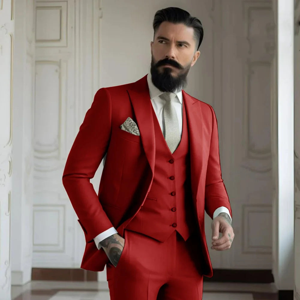 Fato Masculino Champagne – Conjunto de 3 Peças para Casamento e Eventos Formais
