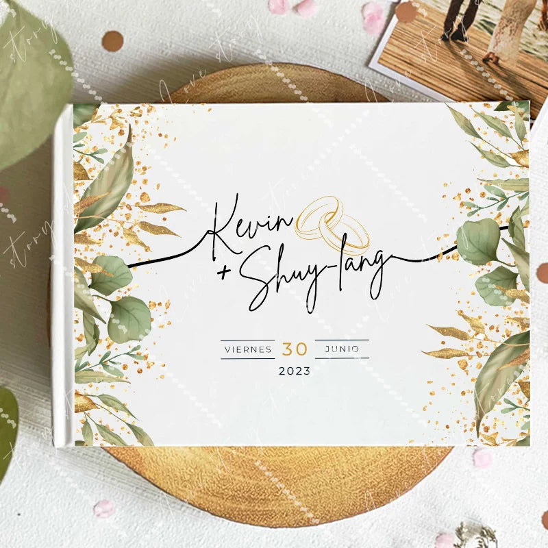 Livro de Honra Branco Personalizado | Livro de Assinaturas para Casamento