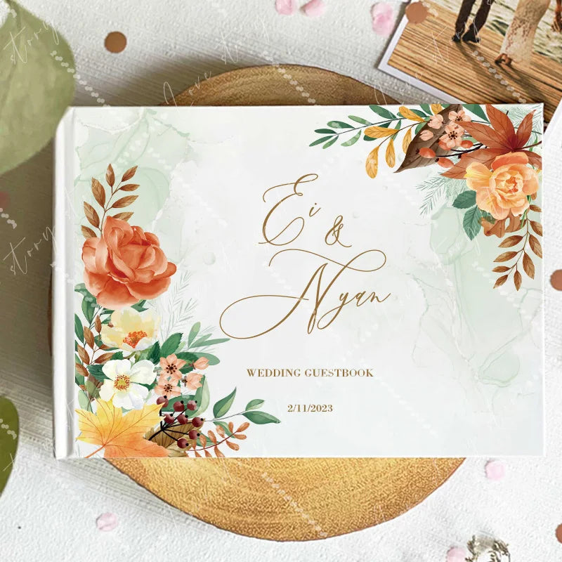 Livro de Honra Branco Personalizado | Livro de Assinaturas para Casamento