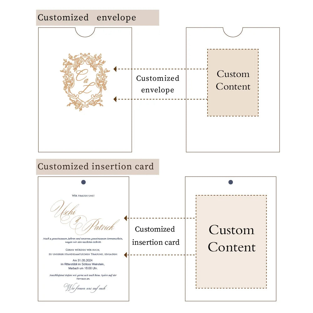 Convite de Casamento em Veludo Laranja Personalizado – Três Páginas Interiores | Luxo Premium