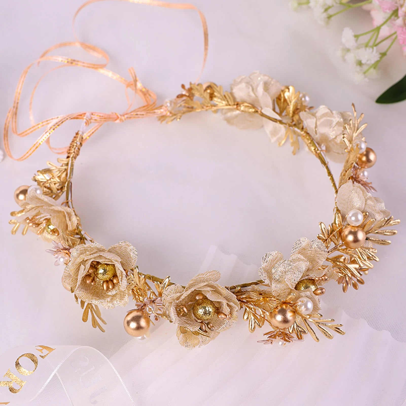 Coroa Floral Dourada