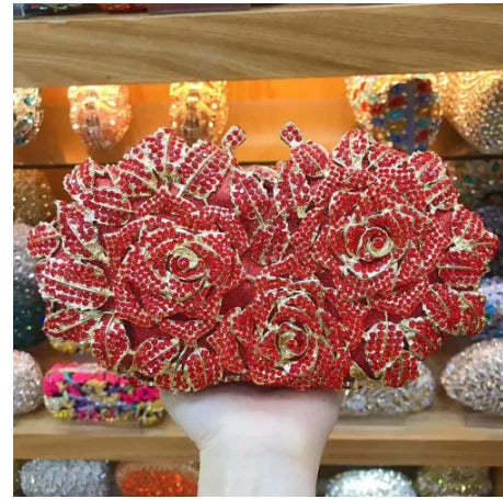 Clutch Luxo Rosa em Cristais