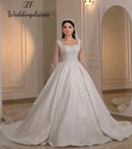Vestido de Noiva Princesa Luxuoso com Decote Quadrado e Brilho