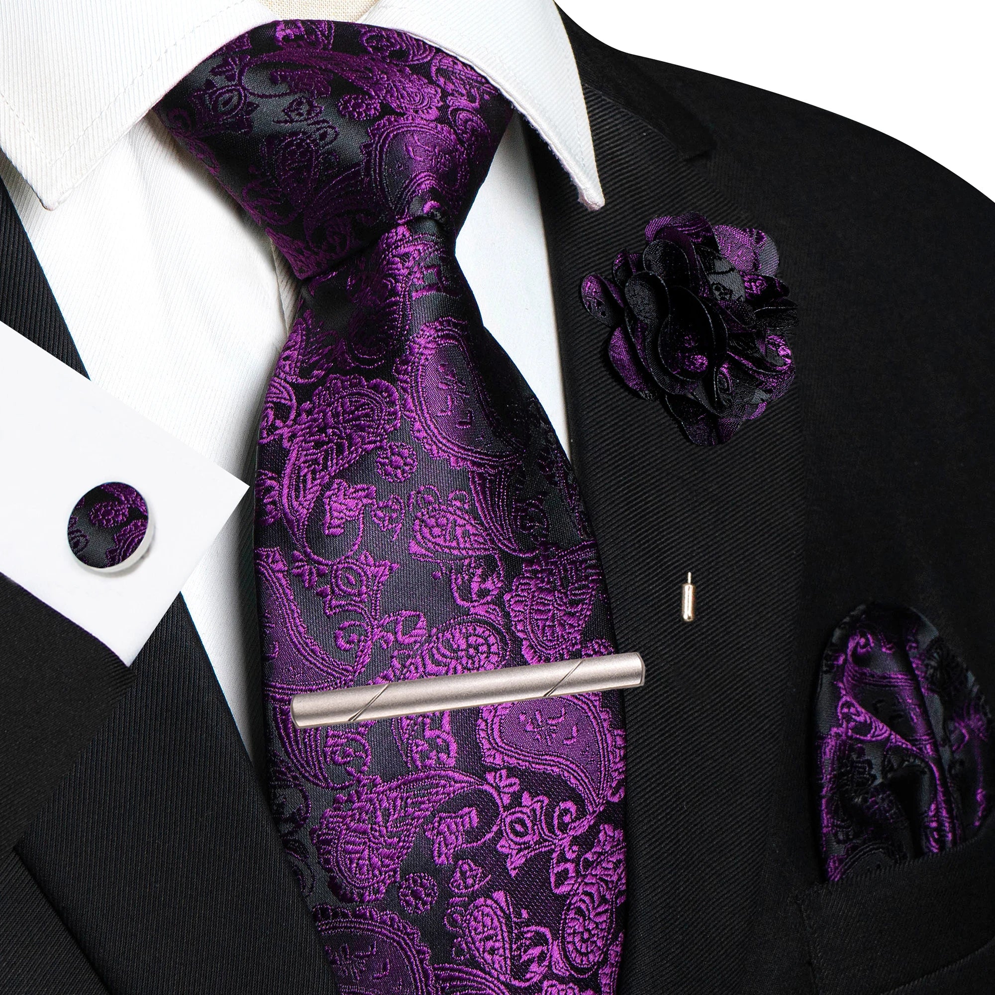 Conjunto de Gravata Paisley Premium