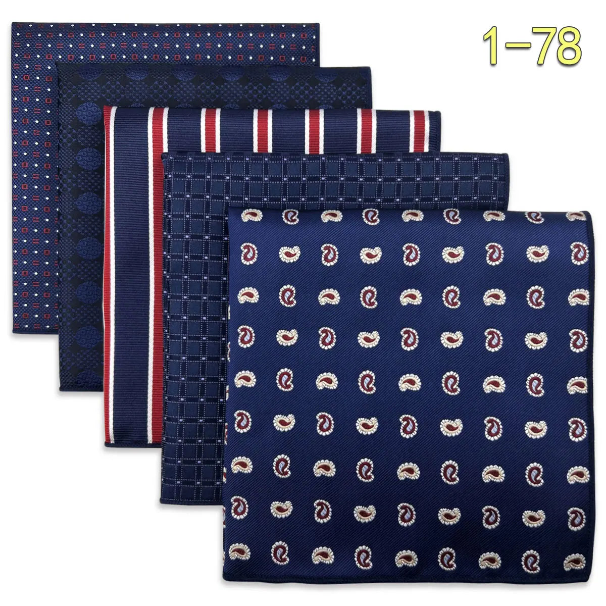 Conjunto de 5 Lenços de Bolso para Homem