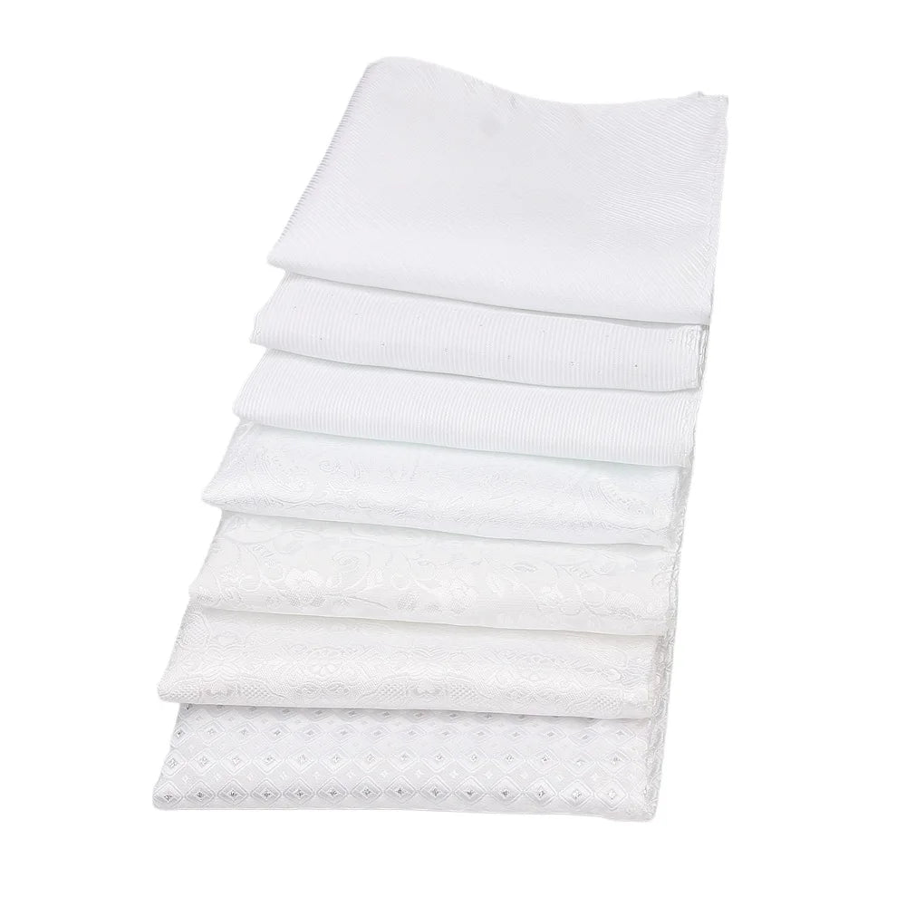 Lenço de Bolso Branco às Riscas para Homem