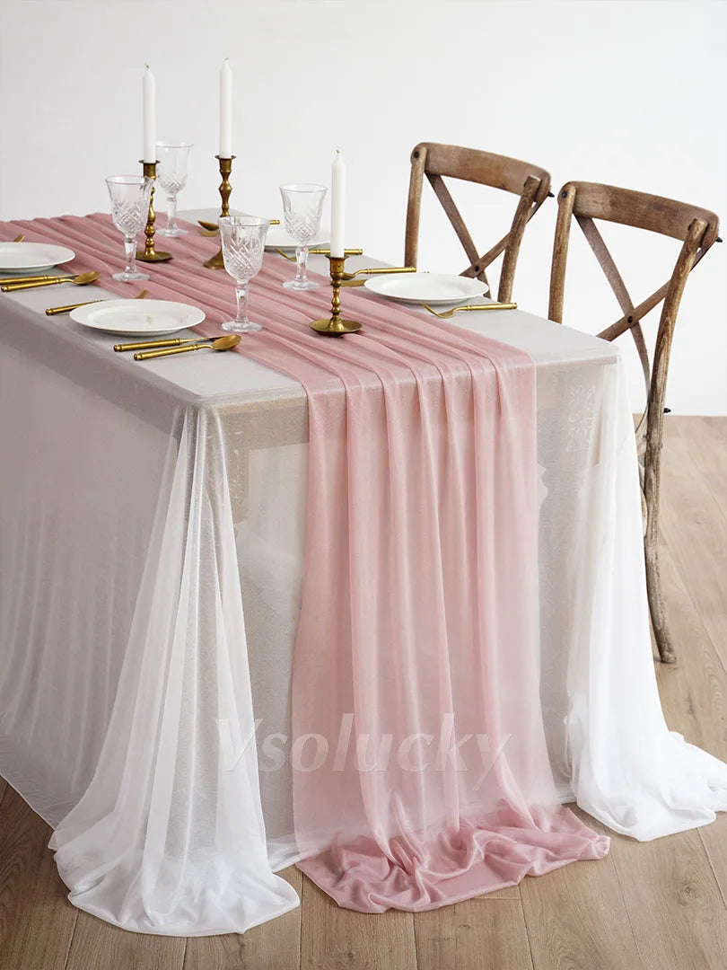 Caminho de Mesa em Gaze Luxuosa – Decoração para Casamentos e Eventos