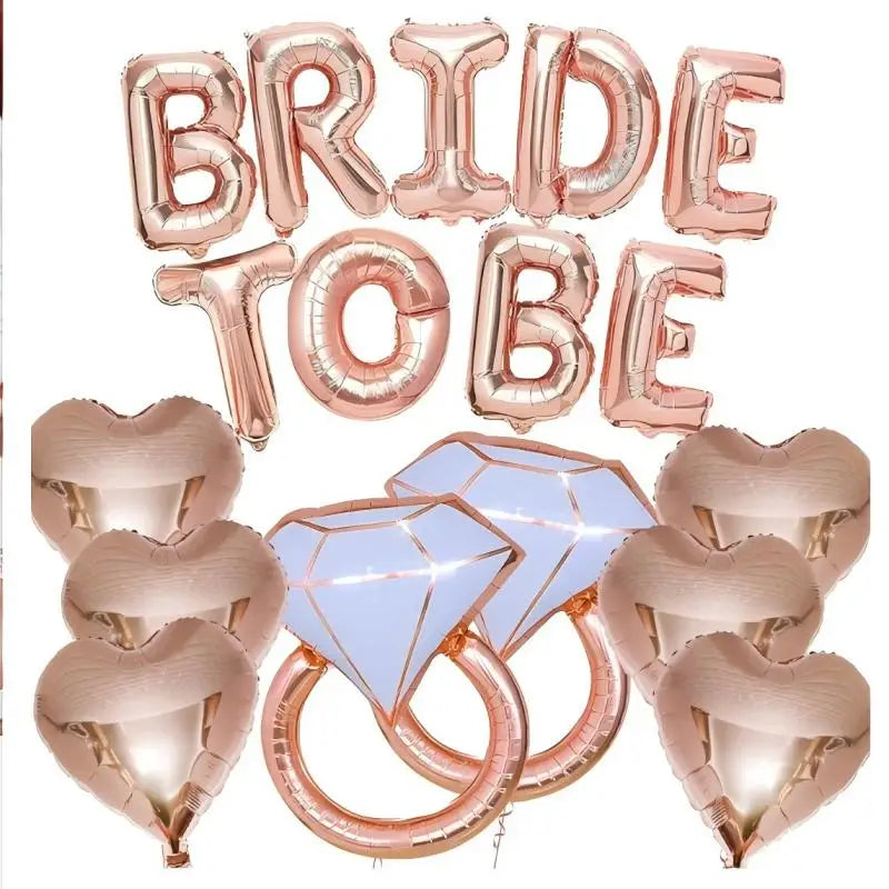Kit de Decoração "Bride to Be" Rose Gold – Balões e Decoração para Despedida de Solteira